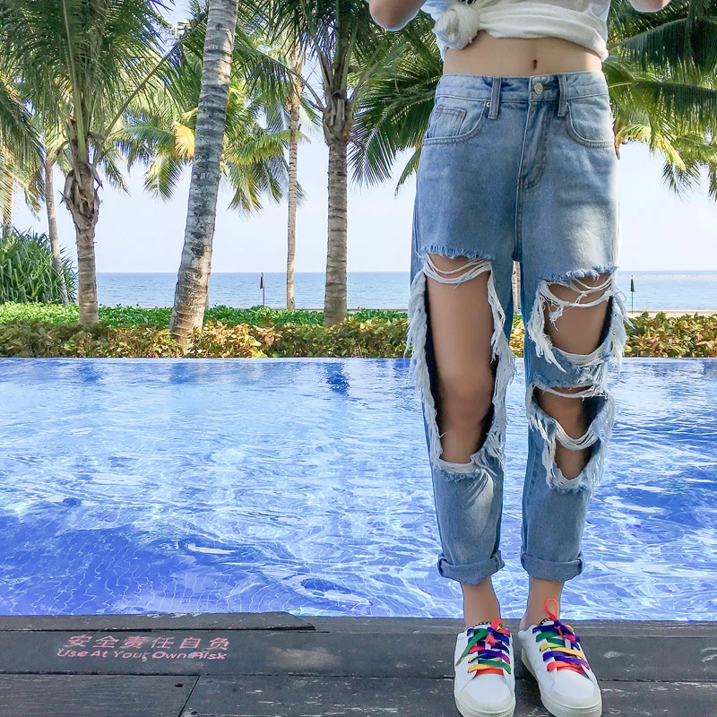 girls distressed boyfriend jeans