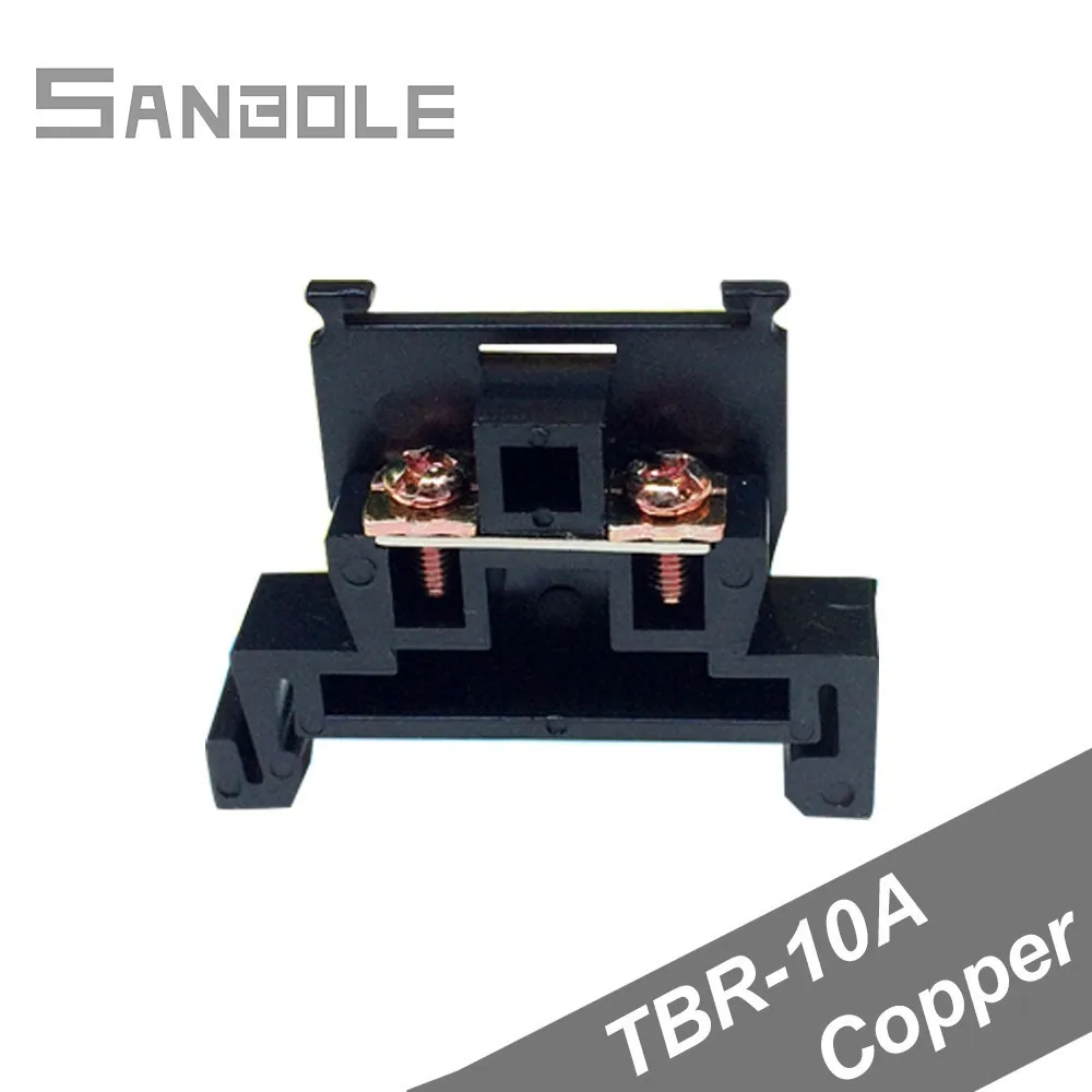 

TBR-10A Group Type 10A/600V General Purpose Connection Terminal Block Dual Row Connector Plate Terminals Copper (20PCS)