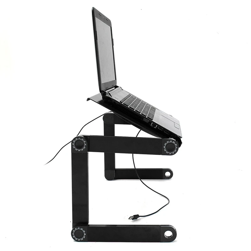 متعددة الوظائف Lapdesk جديد مكتب للحاسوب شخصي الجدول حامل منضدة للسرير لاب توب محمول حامل الألومنيوم حامل مع لوحة الماوس USB برودة