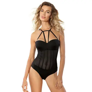 

Women One Piece Bathing Suit Monokini Padded Bandage Bikini Swimsuit Beachwear Beachwear Solid Hollow