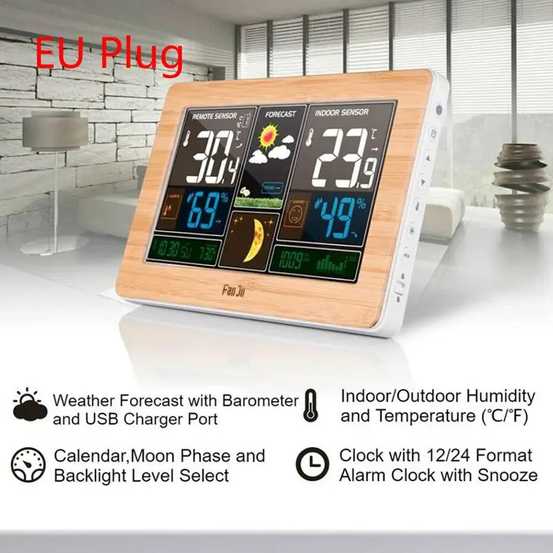 

Car Ornament Thermometer Digital Alarm Clock LCD Display Decoration Wireless Outdoor Sensor Hygrometer Barometer Forecast