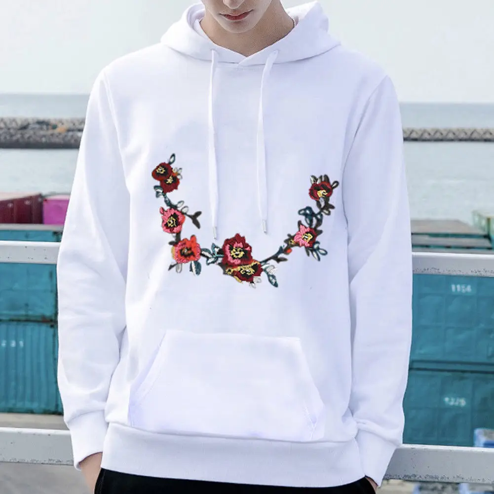 

Dropshipping Suppliers Men Hoodies Sweatshirts Floral Print Headwear Hoodie Hip Hop Streetwear Clothing Us size M-3XL