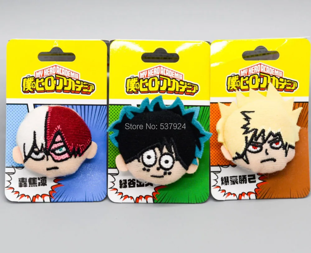 Новинка 3 шт. My Hero academic Bakugou Katsuki Todoroki Shoto Midoriya Izuku Мягкая кукла плюшевый нагрудный