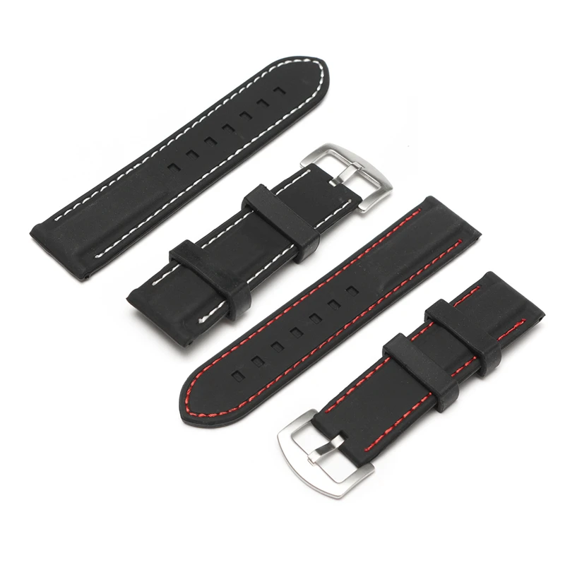 

22mm / 24mm Width Silicone Replacement Watch-band For Men Women Watch Accessories Sport Diver Waterproof Watches Wrist Strap New