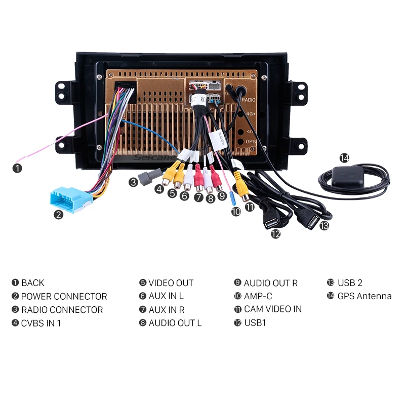 Seicane " 2Din Android 8,1 автомобильный радиоприемник для Suzuki SX4 2006-2011 2012 gps навигация мультимедийный плеер Поддержка DVR AUX Wifi-OBDII