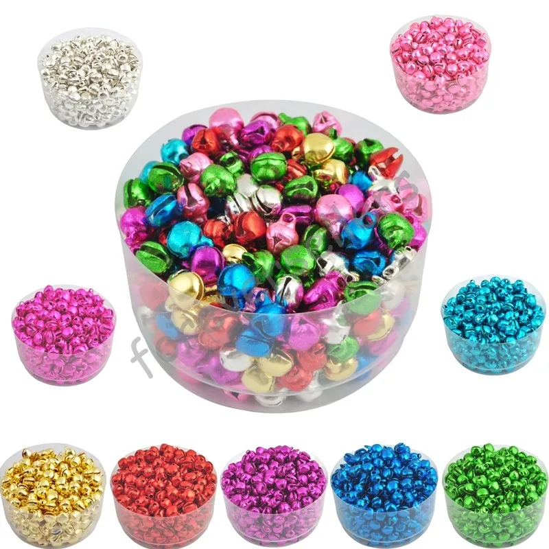 

6MM 100 pcs/lot Loose Beads Small Jingle Bells Christmas Decoration Gift Free Shipping Colorful/Mix Color ly