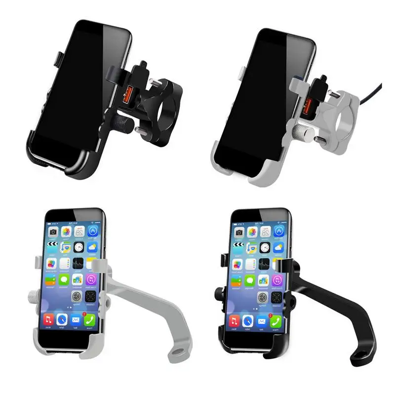 

Motorcycle Mobile Phone Holder Aluminum Alloy Waterproof Adjustable Navigation Frame Buckle Type Quick Charging Induction Stand