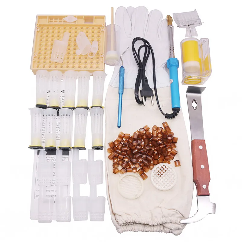 

Eu Plug 12 Kinds 150 Pcs Beekeeping Tools Combination Packages Scraper Royal King Cage Protective Cover Electric Wire Embeddin