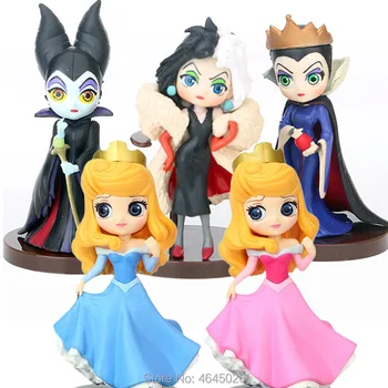

Q posket Maleficent Evil Queen 101 Dalmatians Cruella De Vil PVC Figures Princess Aurora Collectible Figurines Dolls Kids Toys