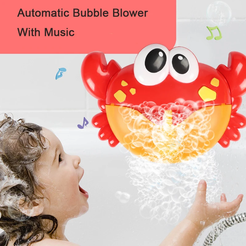 

Outdoor Bubble Frog&ampCrabs Baby Bath Toy Bubble Maker Swimming Bathtub Soap Machine Toys for Children With Music Water Toy