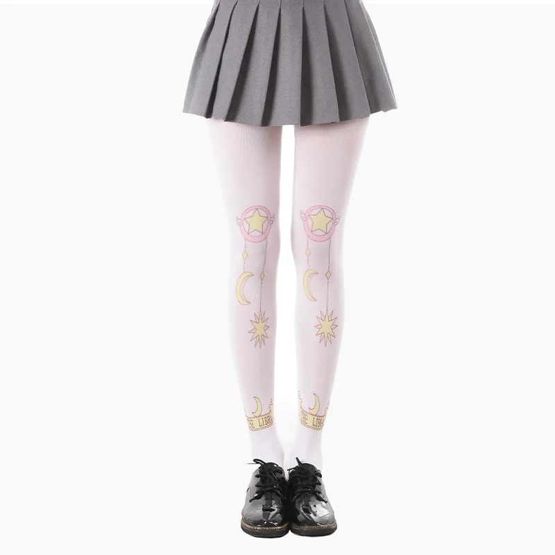 

Lolita dress accessories Sweet Wind Cos Stars Staff Printing tight 120DD Velvet Even anime cosplay Panty Hose for girl female