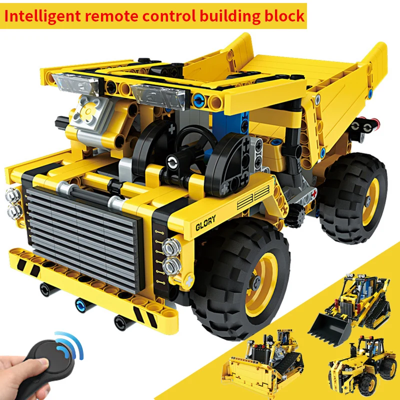 

2.4G RC City Engineering Building Block Bricks Remote control Car DIY Assemble toys Wireless Technic Machine Car Educational Toy