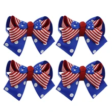 4 шт. банты для волос флаг милые декоративные заколки для детей девочек