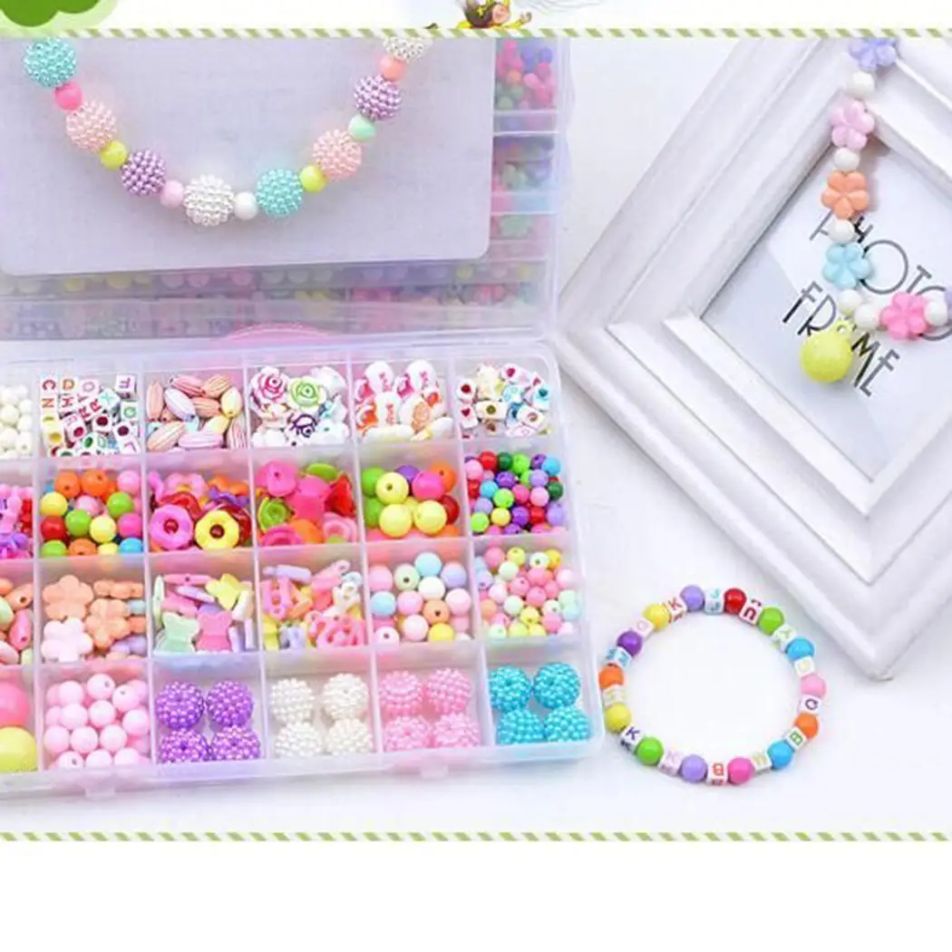 Красочные бусины для девочек DIY игрушка головоломка игрушки ювелирное ожерелье
