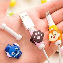 Мультяшный кабель протектор Органайзер держатель USB кабель защитный чехол для кабеля для iPhone кабель защиты Декор де пальто адаптер для мобильного телефона