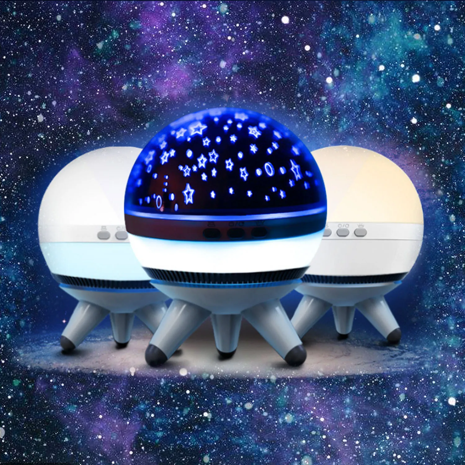 Multifunctional 360 Degree Auto Rotation LED Star Moon Projector Light