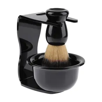 3 In 1 Shaving Soap Bowl +Shaving Brush+ Shaving Stand Bristle Hair Shaving Brush Men Beard Cleaning Tool New Top Gift 1