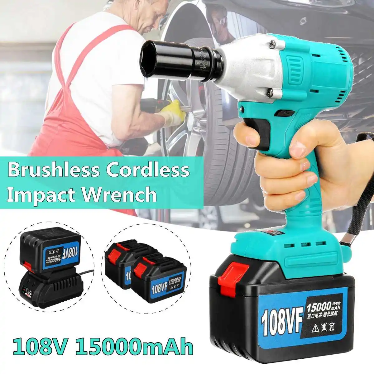 

108V Cordless Screwdriver Electric Drill Two-Speed Rechargeable Lithium Battery Waterproof Hand Multi-function Power Tool