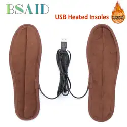 BSAID теплый бархат зима USB отопления стельки унисекс грелка для обуви для женская обувь Для мужчин теплые стельки обуви колодки большой