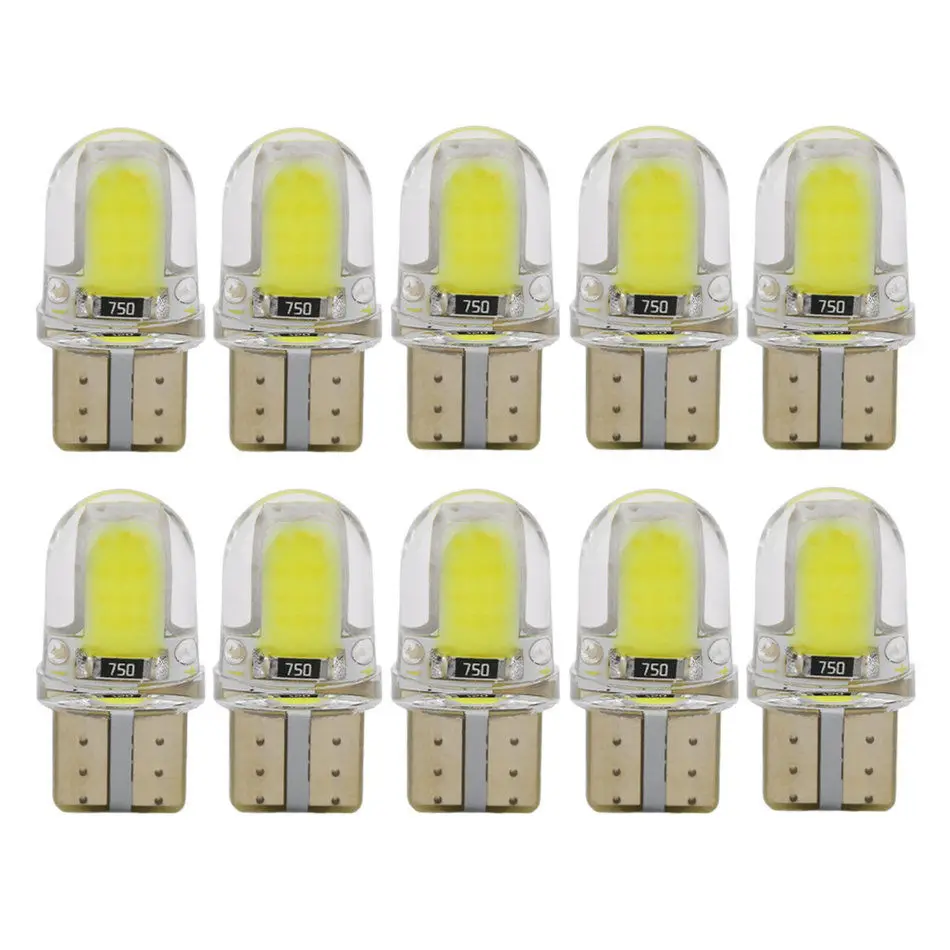 10 шт./компл. Автомобильные светодиодные лампы 194 168 W5W COB 8 SMD кремниевые
