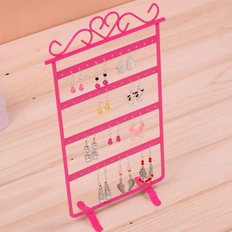 48 Hole Earring Holder Rack Jewelry Organizer Stand Fashion Iron Wall Frame Necklace Holder Accessories Base Storage for Jewelry 48 Hole Earring Holder Rack Jewelry Organizer Stand Fashion Iron Wall Frame Necklace Holder Accessories Base Storage for Jewelry