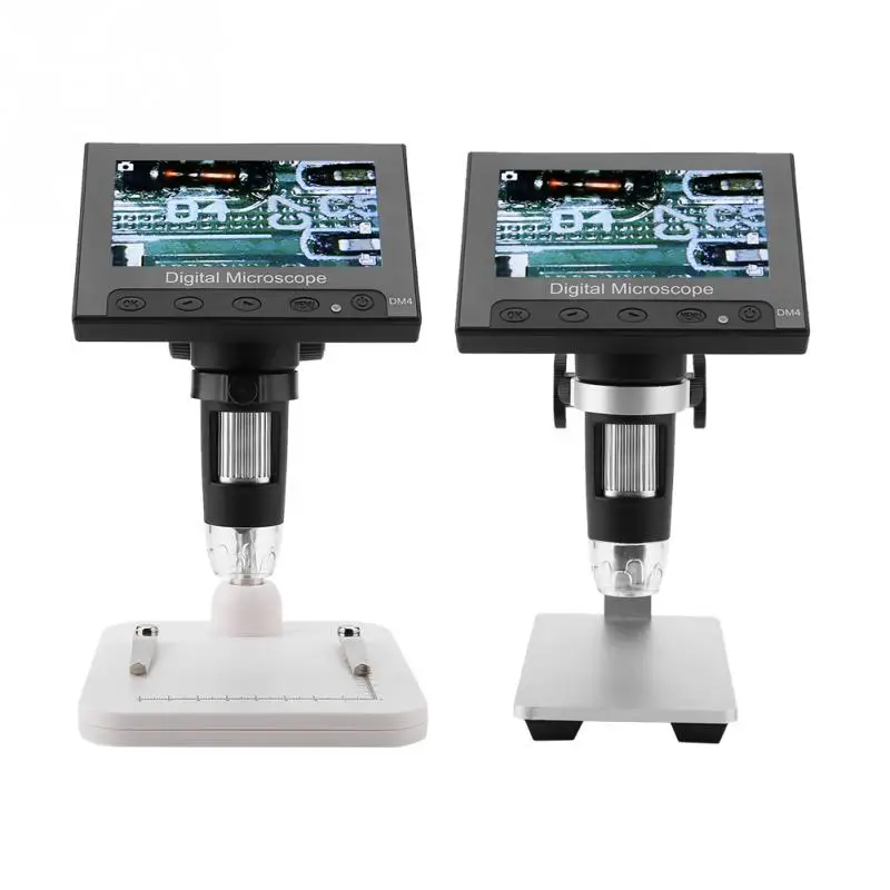 

DM4 2MP 500/1000X Digital Electronic Microscope 4.3" Display Magnifier Comes With a Support Platform and LED Light New Wholesale