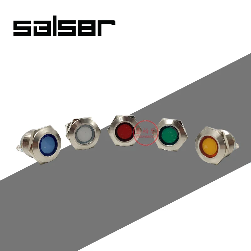 

19mm LED Metal Indicator light waterproof 3V 6V 12V 24V 220V with screw Power Supply Signal Lamp Pilot Warning Flat Round