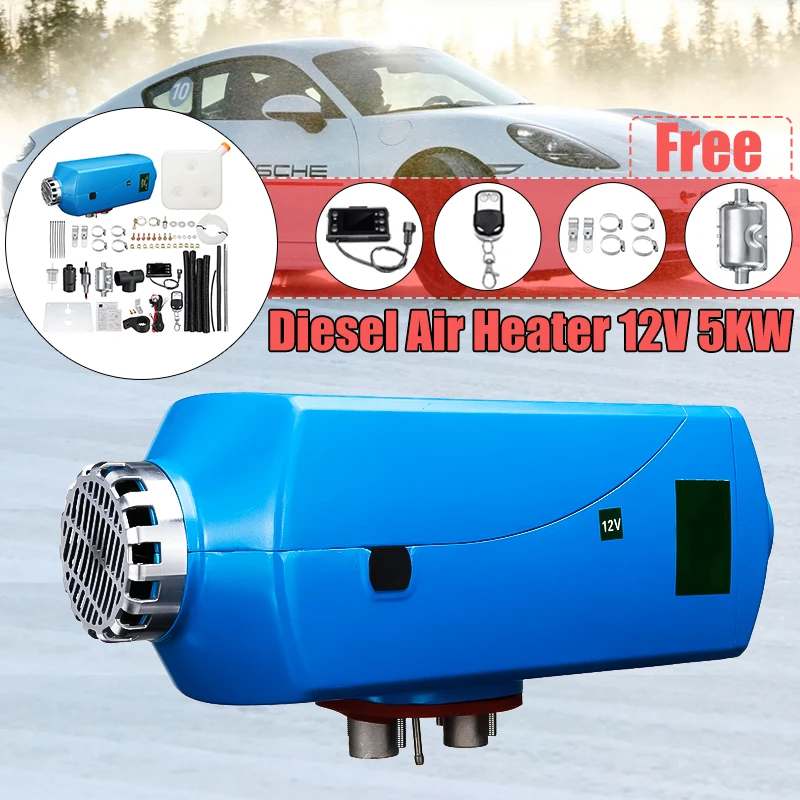 

Car Heater 12V 5000W LCD Monitor Parking Heater Air diesels Fuel Heater Single Hole 5KW With Remote Control and Silencer