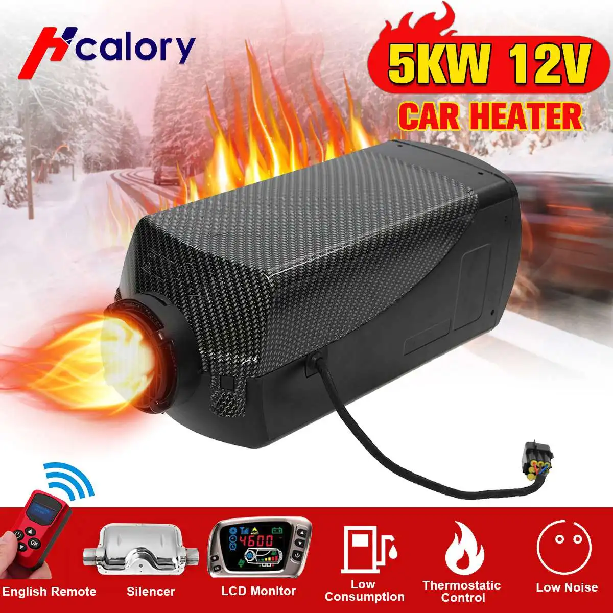 

Car Heater 5KW 12V Air Diesels Heater Parking Heater With Remote Control LCD Monitor For RV, Motorhome Trailer, Trucks, Boats