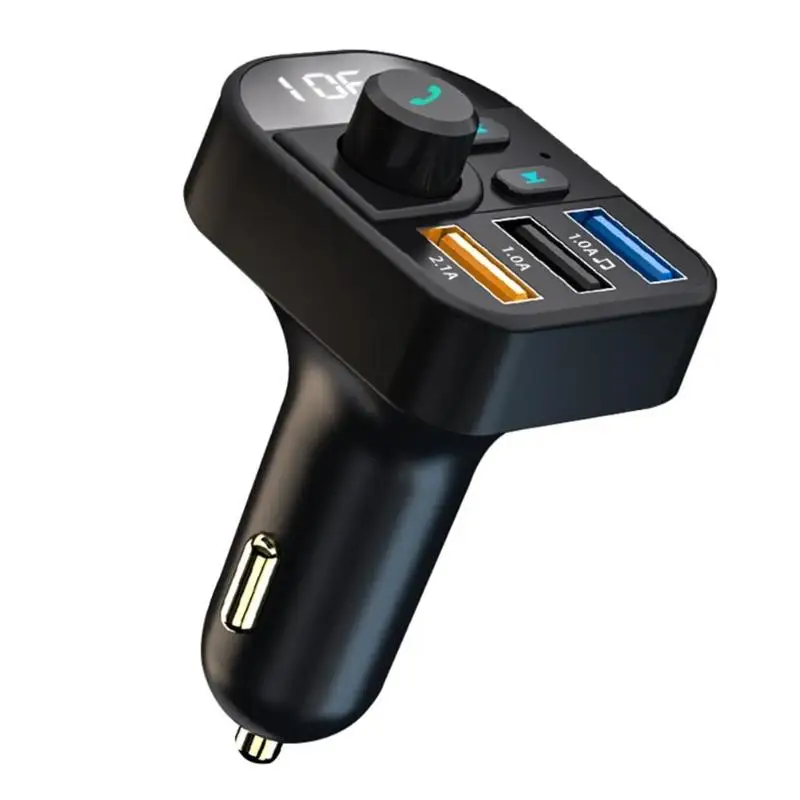 

Y9 Bluetooth FM Transmitter Hands Free Car Kit Car Styling MP3 Music Player TF Flash Music 3 USB Charger Voltage Display
