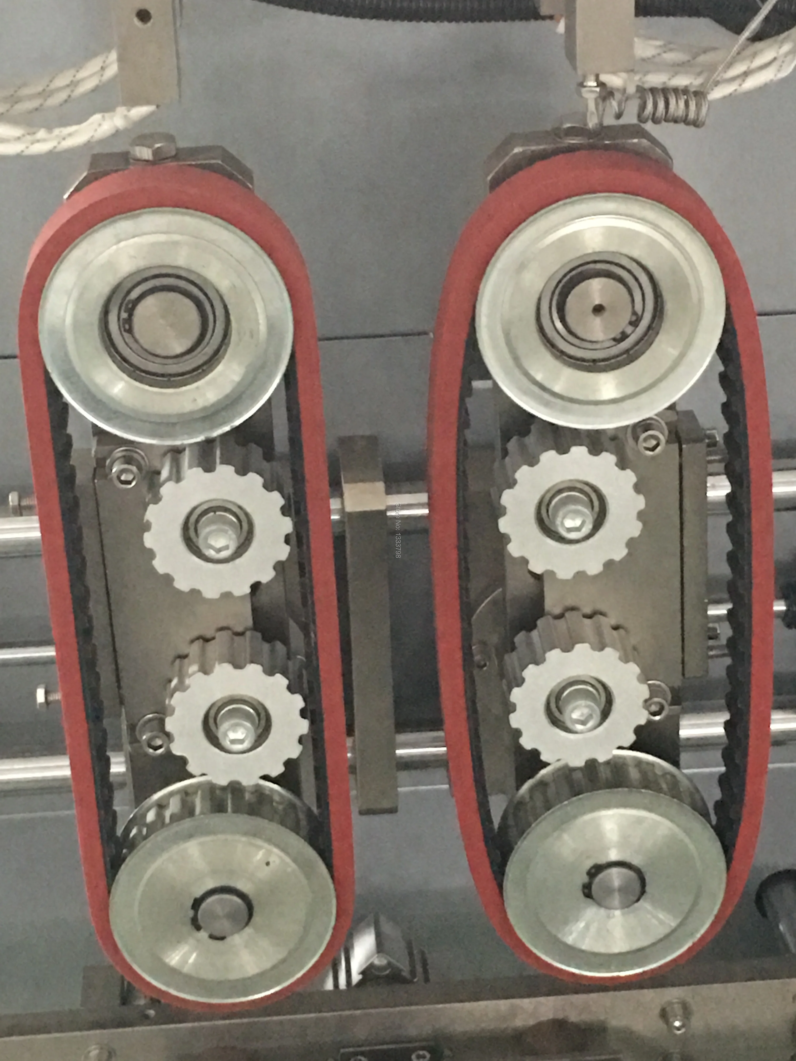 

High quality HTD8M timing belt with 3mm thickness red rubber cover for packing machine industry