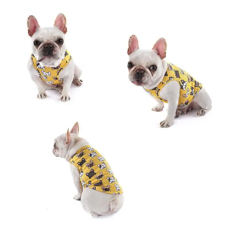 

Pet Cooling T-shirt Cute Printed Cool Down Jacket Dual-use Vest Three-layer Design Summer Essential Style 2019 New