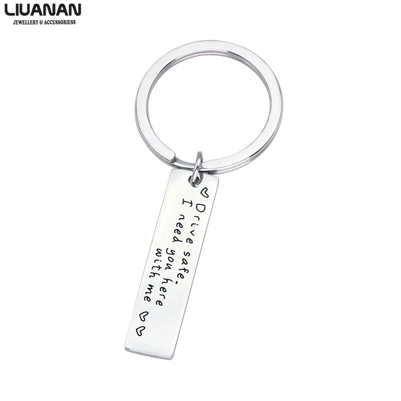 

Drive Safe Keychain Personalized Key Chain for Men I Need You Here with Me Trucker Husband Gifts for Husband Dad Boyfriend
