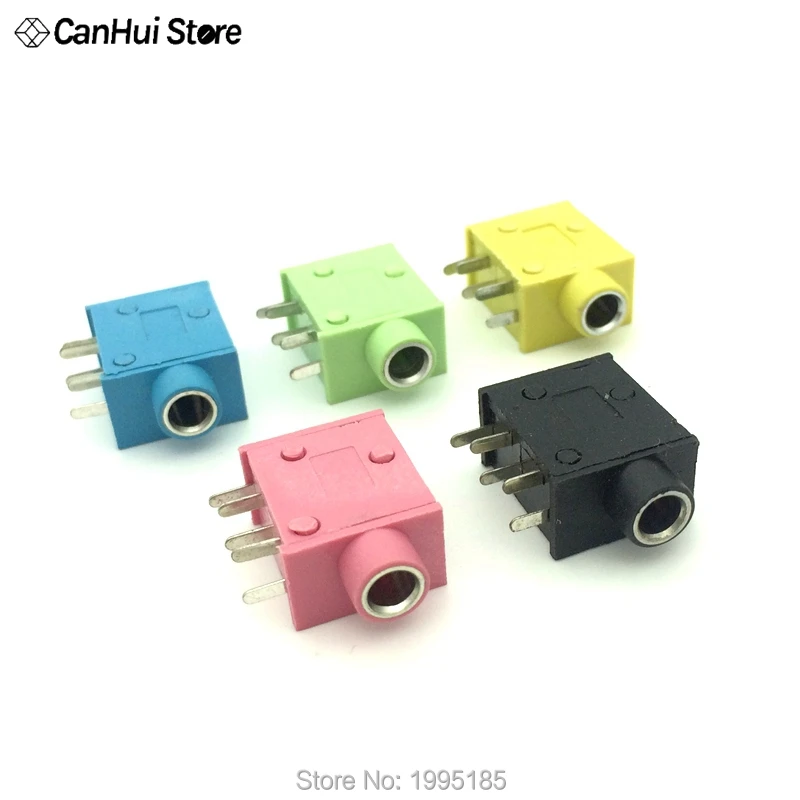 

10Pcs PJ215 PJ325 3.5mm PJ-215 Five colours Stereo Headphone Connector Adapter Power Plug Audio Video Jack Socket Plug Hot