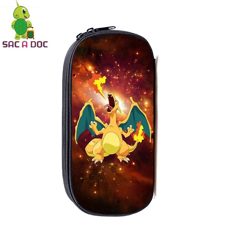 

Pokemon Charizard Galaxy Space Cosmetic Cases Large Capacity Pencil Holder Kids Boys Girls Stationery Storage Bags Makeup Bag