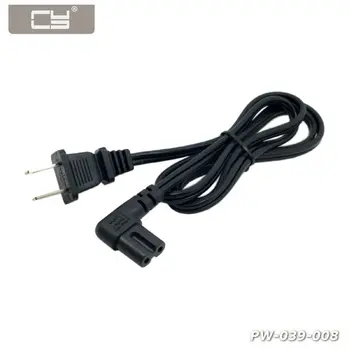

10pcs/lot 1M USA 2pin Male to 90 Degree Right Angled IEC 320 C7 Power Supply Cord Cable