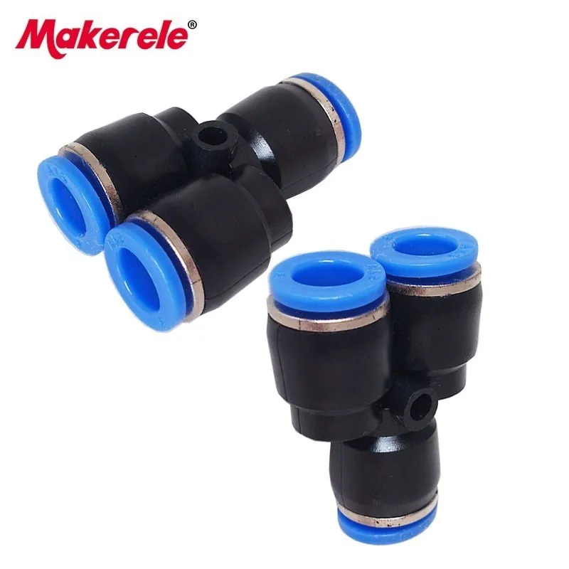 plastic air fittings 3 Way Y Type Pneumatic PY4/6/8/10/12mm pipe with lowest price High quality 1pcs Free shipping | Обустройство