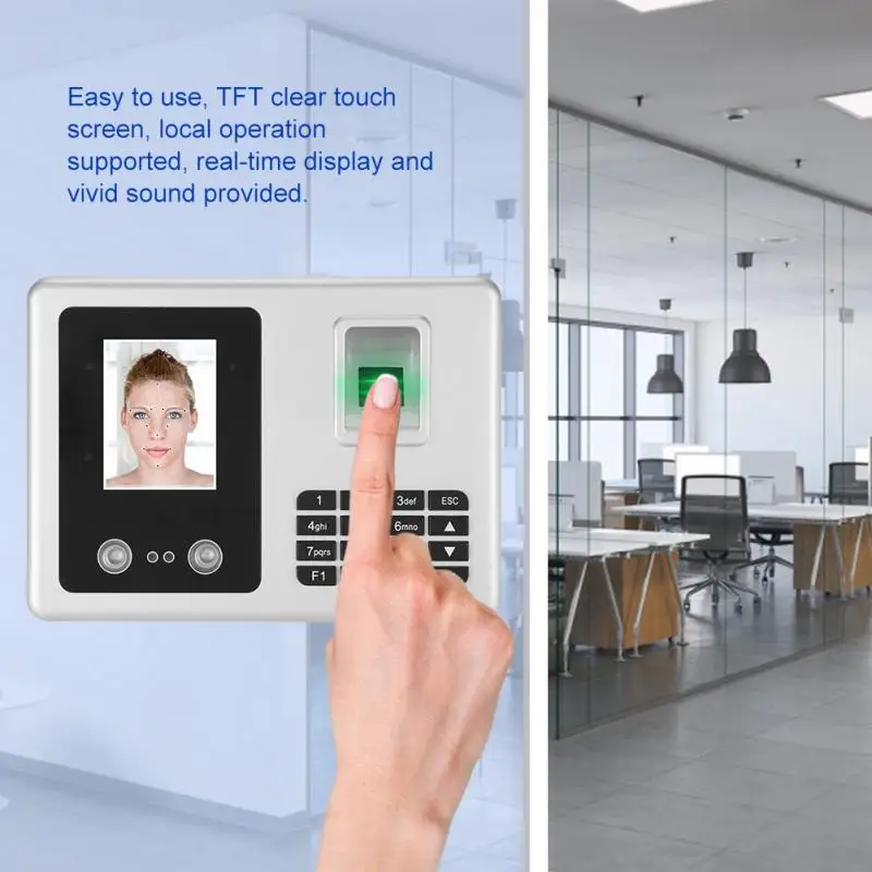 

2.8inches TFT LCD Screen Face Fingerprint Recognition Machine Time Attendance Clock Recorder