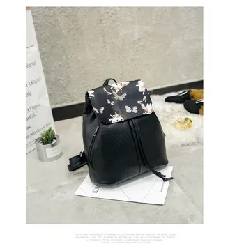 

2019 New Women Bag Lady Girls Mini Faux Leather Backpack Rucksack Travel School Bag Lovely Waterproof Floral