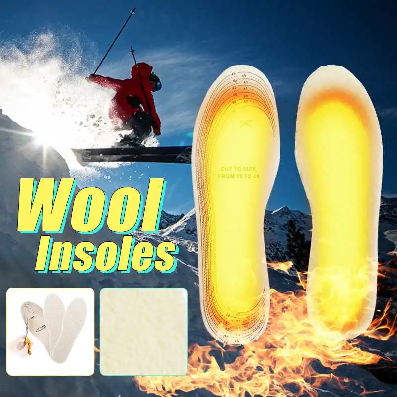 DIY Cutting Warm Insoles for Shoes Winter Anti Cold Wool Thickened