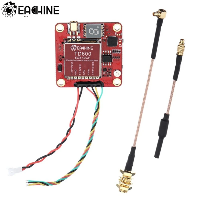 

Eachine TD600 DVR VTX Upgraded Long Range Version 25/200/600/800mW 5.8GHz 40CH FPV Transmitter For RC Drone