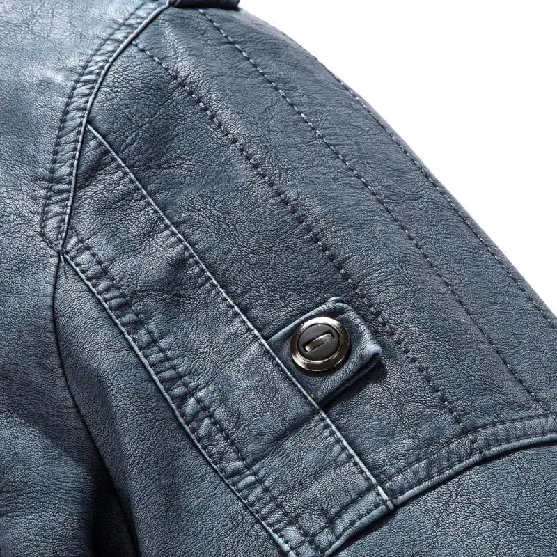 Leather Clothing Autumn Winter Male Jacket Will Increase Down Wash