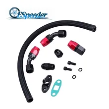 ESPEEDER Turbo Retorno de Aço Inoxidável Trançado de Linha De Alimentação de Óleo Turbo Kit de Drenagem Adaptador Da Mangueira do Giro T3 T4 T04e T70 T60 t61 10AN