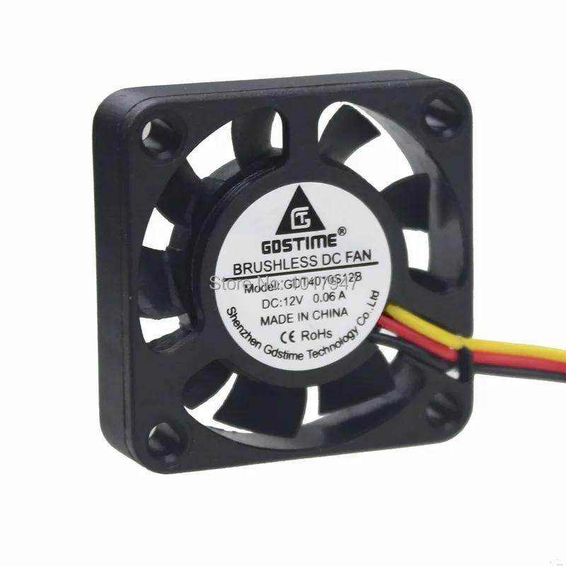 Gdstime 12V 3Pin 40mm 40x40x10mm 4010 Бесщеточный Охлаждающий вентилятор постоянного тока 5 шт. в