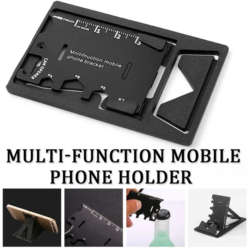 

Metal Multi-Function Tablet Holder Mini Folding Bracket Innovative Stainless Just Bottle Opener Tool Card Phone Holder