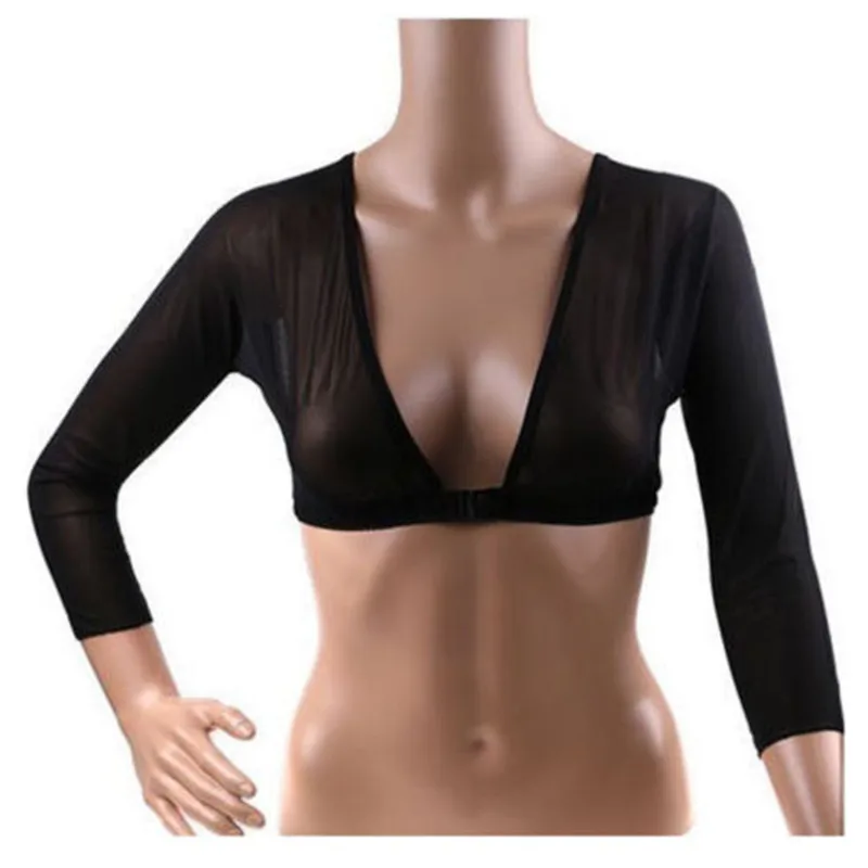 

Sexy Mesh Blouse Women Tops Long Sleeve Stand Collar Casual Polka Shirt Elegant Tees Solid White Black Hollow Out Cover-Ups Lady
