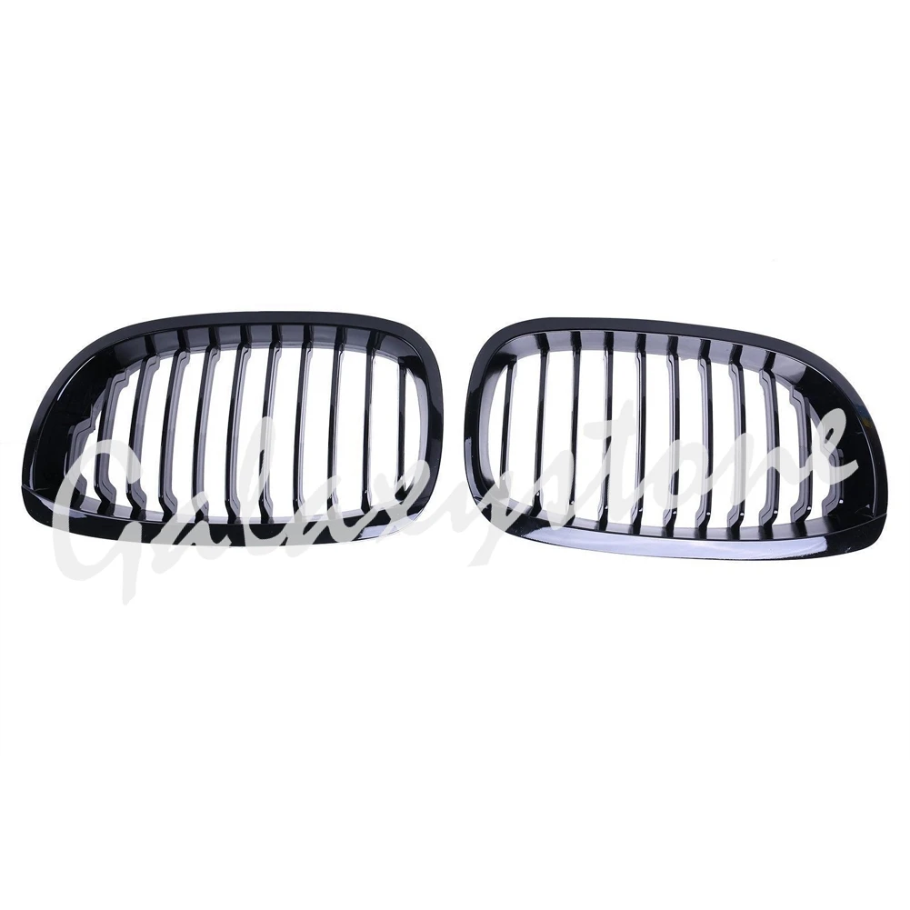 

L& R Side Glossy Black Front Kidney Grill Grille for 2003 2004 2005 2006 2007 BMW E46 2-Door Facelift