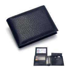 Luxus männer Brieftasche Leder Solide Schlanke Brieftaschen Männer Pu Leder Bifold Kurze Kreditkarte Halter Münze Geldbörsen Business Geldbörse männlichen