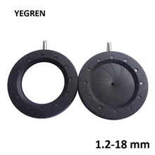 1.2-18 mm Adjustable Aperture Diameter Zoom Iris Diaphragm Aperture Condenser for Microscope Camera Lens Optical Instrument