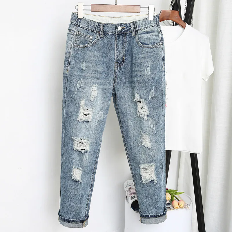 Vintage Boyfriend Jeans For Women High Waist Denim Jeans
